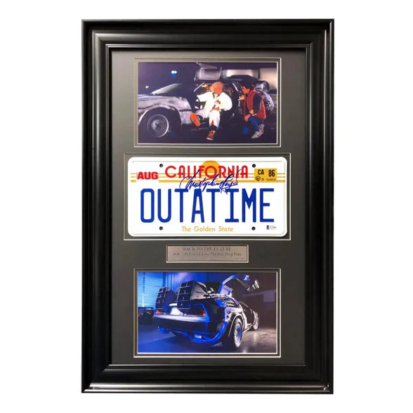 Back to the Future “Docs DeLorean Time Machine prop plate” christoper Lloyd Certified authentic autographed  JSA COA