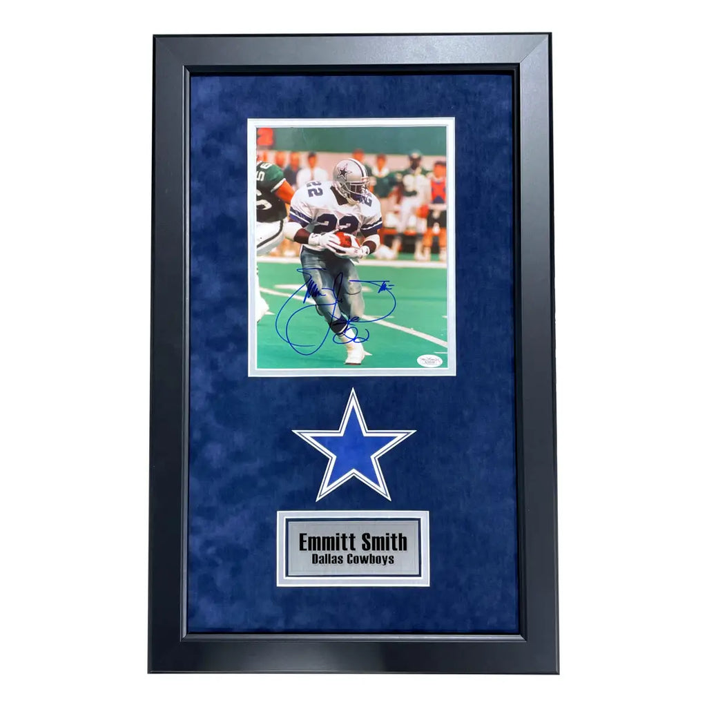 Emmitt smith HOF Dallas cowboy framed Authentic autograph